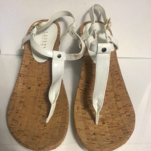 Lauren by ralph lauren white with a tan color very comfortable size 10 - Picture 1 of 5